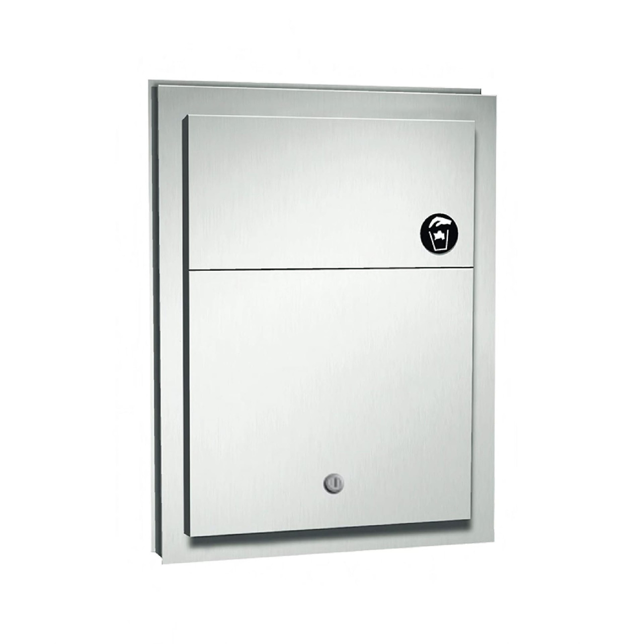Menstrual Care Disposal Receptacle 13X17.25X4 IN Stainless Steel Partition Dual With Lock 1/Each
