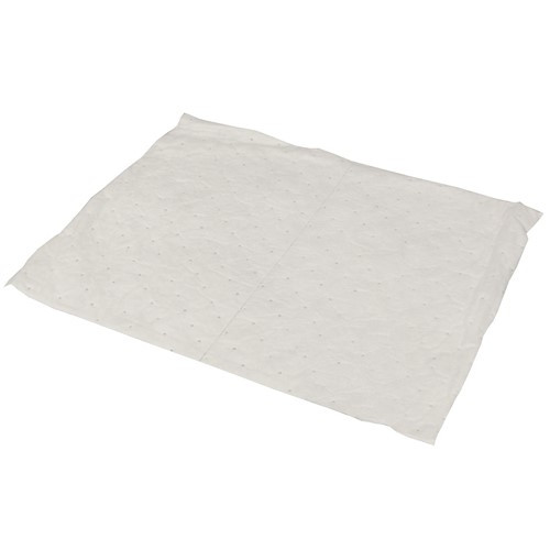 TaskBrand® Absorbent Pad 16X20 IN White Lightweight  Polypropylene (PP) For Oil-Based Spills Perforated 200/Case
