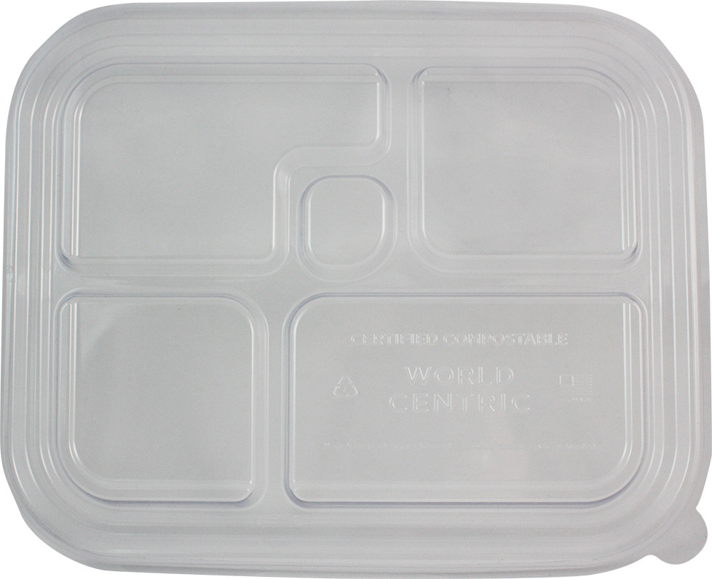 Lid 5 Compartment PLA Clear For Bento Box 300/Case