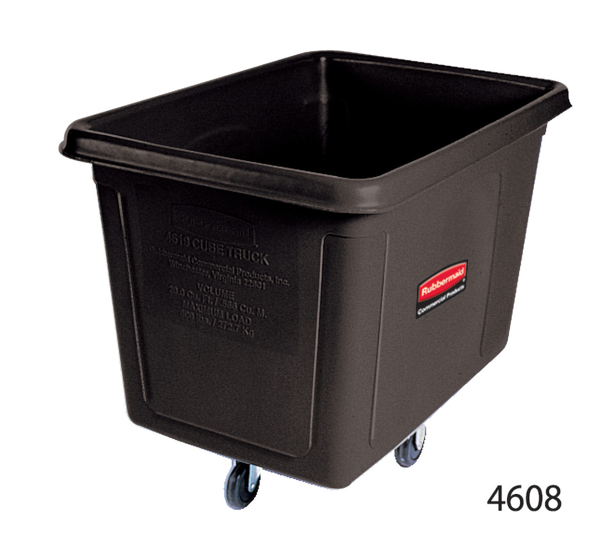Cube Truck 38X26X28.13 IN 8 Cubic Foot Black Plastic FDA Approved 1/Each