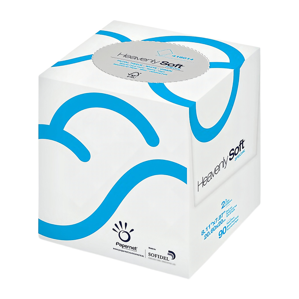 Heavenly Soft Papernet Facial Tissue 7.99X8.19 IN 2PLY White Cube Box 90 Sheets/Pack 3240 Sheets/Case