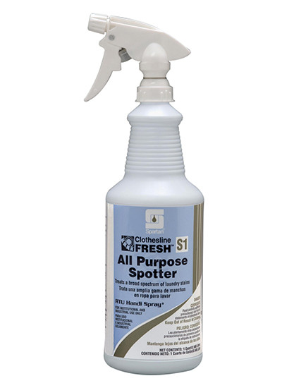 Clothesline Fresh® All Purpose Spotter S1 Mild Scent Laundry Spotter 1 QT All Purpose Alkaline Liquid RTU 12/Case