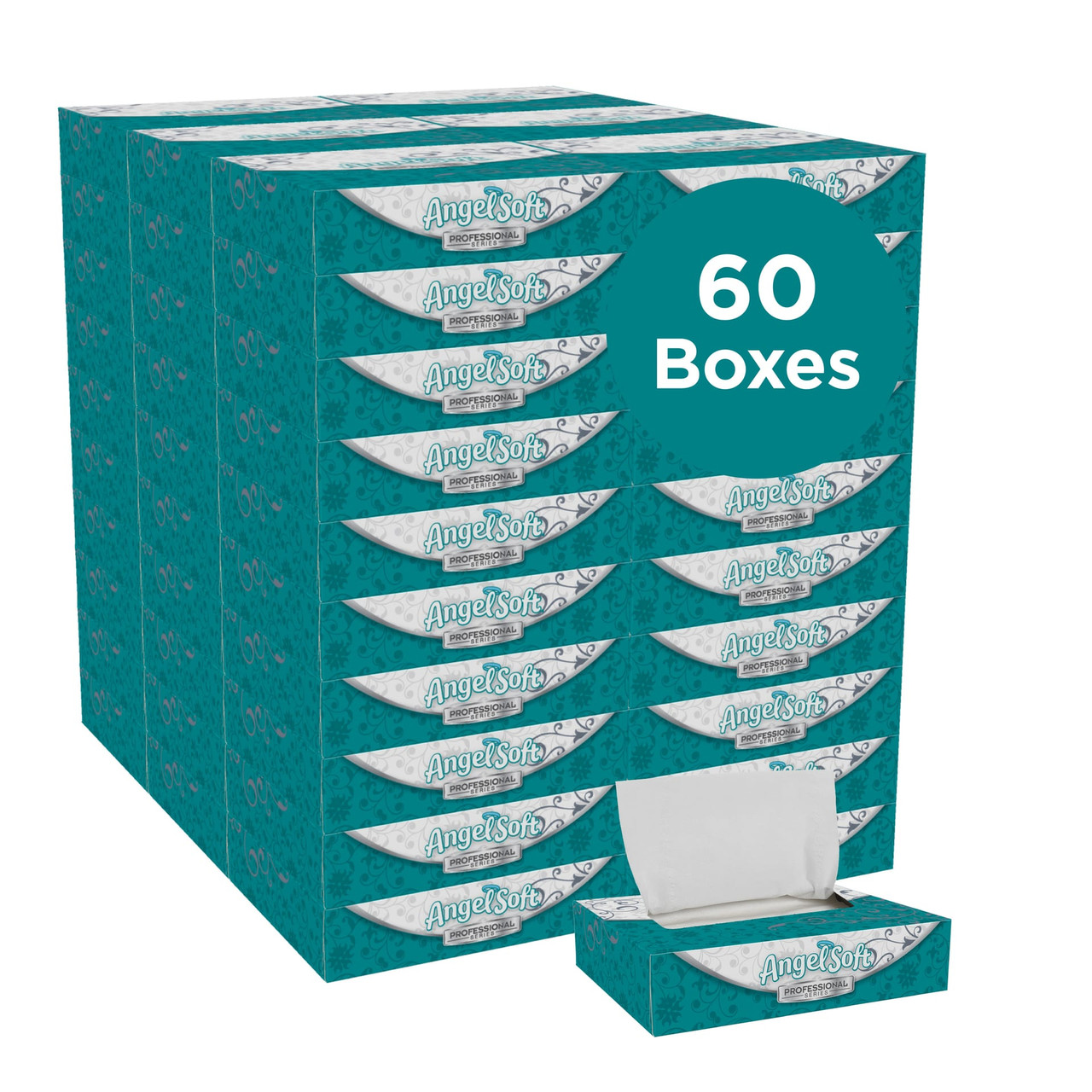 Angel Soft Professional® Facial Tissue 8X5 IN 2PLY White 1/2 Fold 50 Sheets/Pack 60 Packs/Case 3000 Count/Case