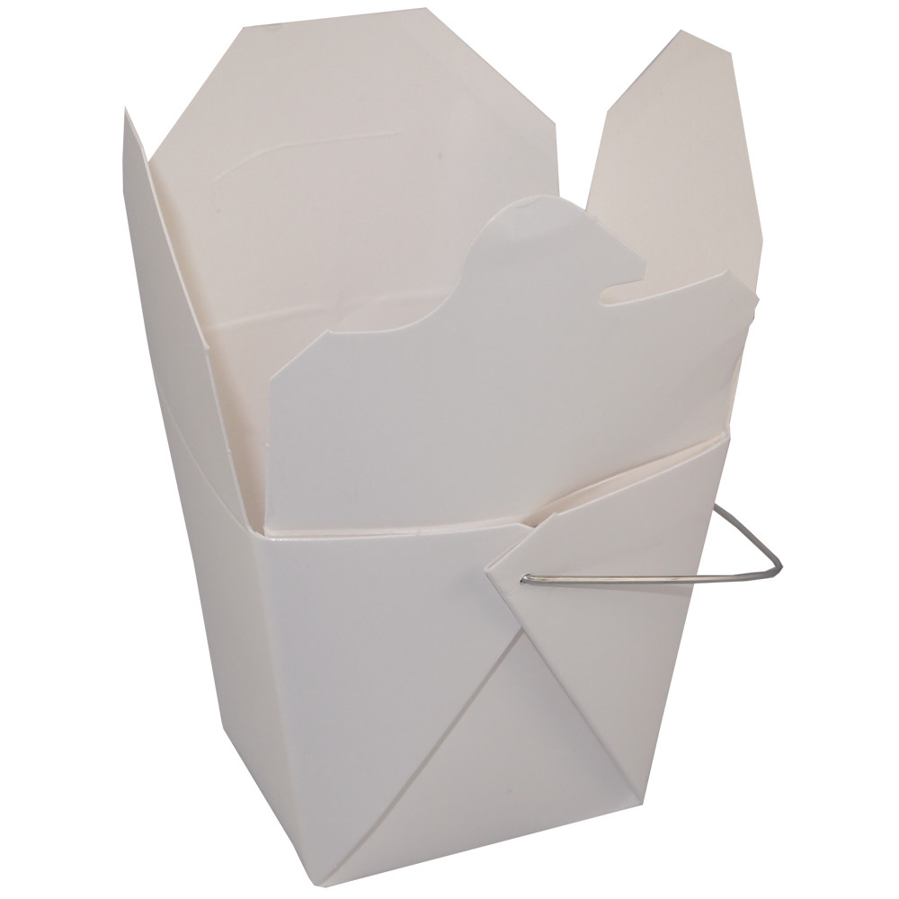 Fold-Pak® Food Pail 8 OZ 3X2.5X2.5 IN Paper White Rectangle With Handle 1000/Case