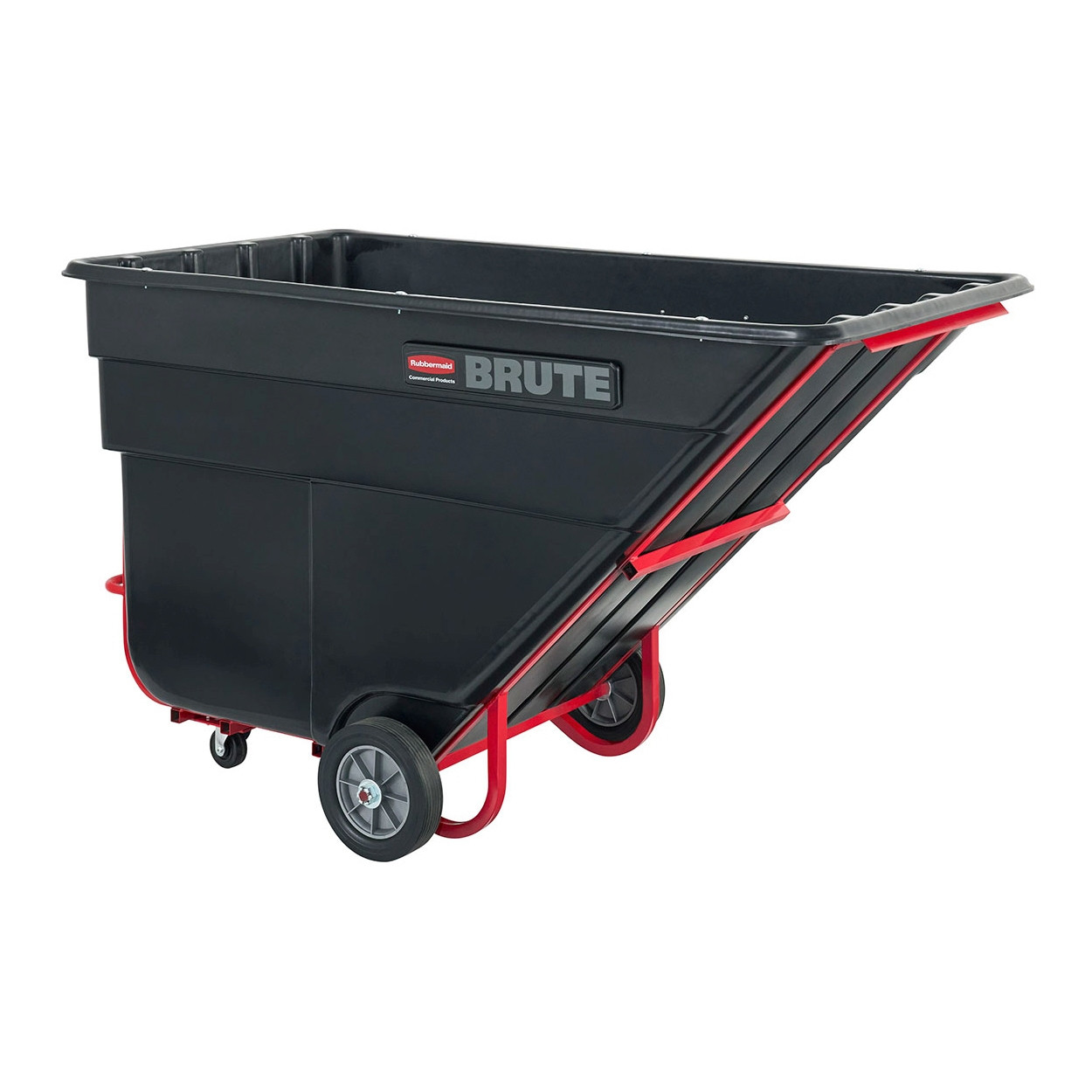 Brute® Utility Tilt Truck 44X81X49 IN 1.5 Cubic Yard 1200 LB Black Red PE Steel FDA Approved 1/Each