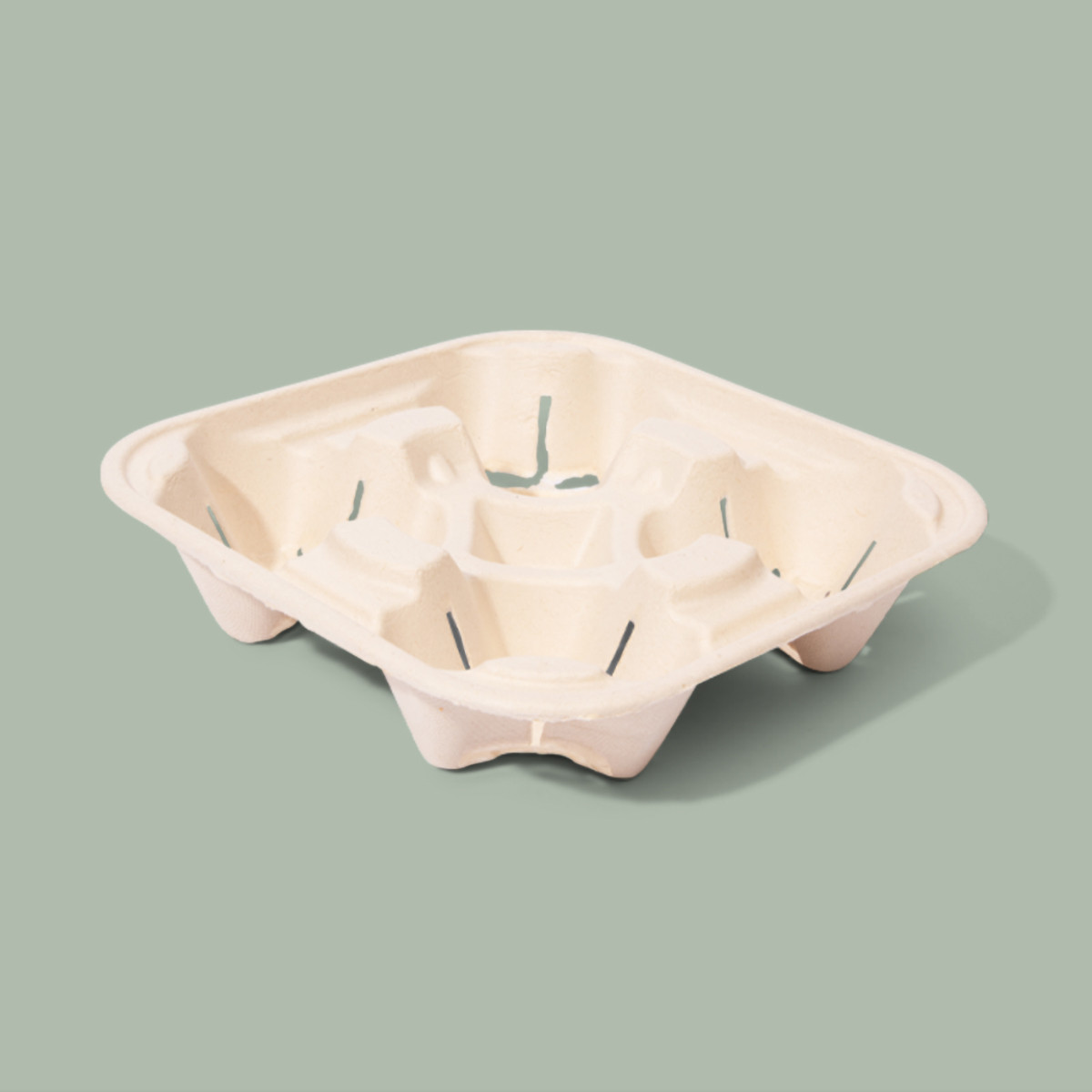 Cup Carrier 4 Compartment Sugarcane 300/Case