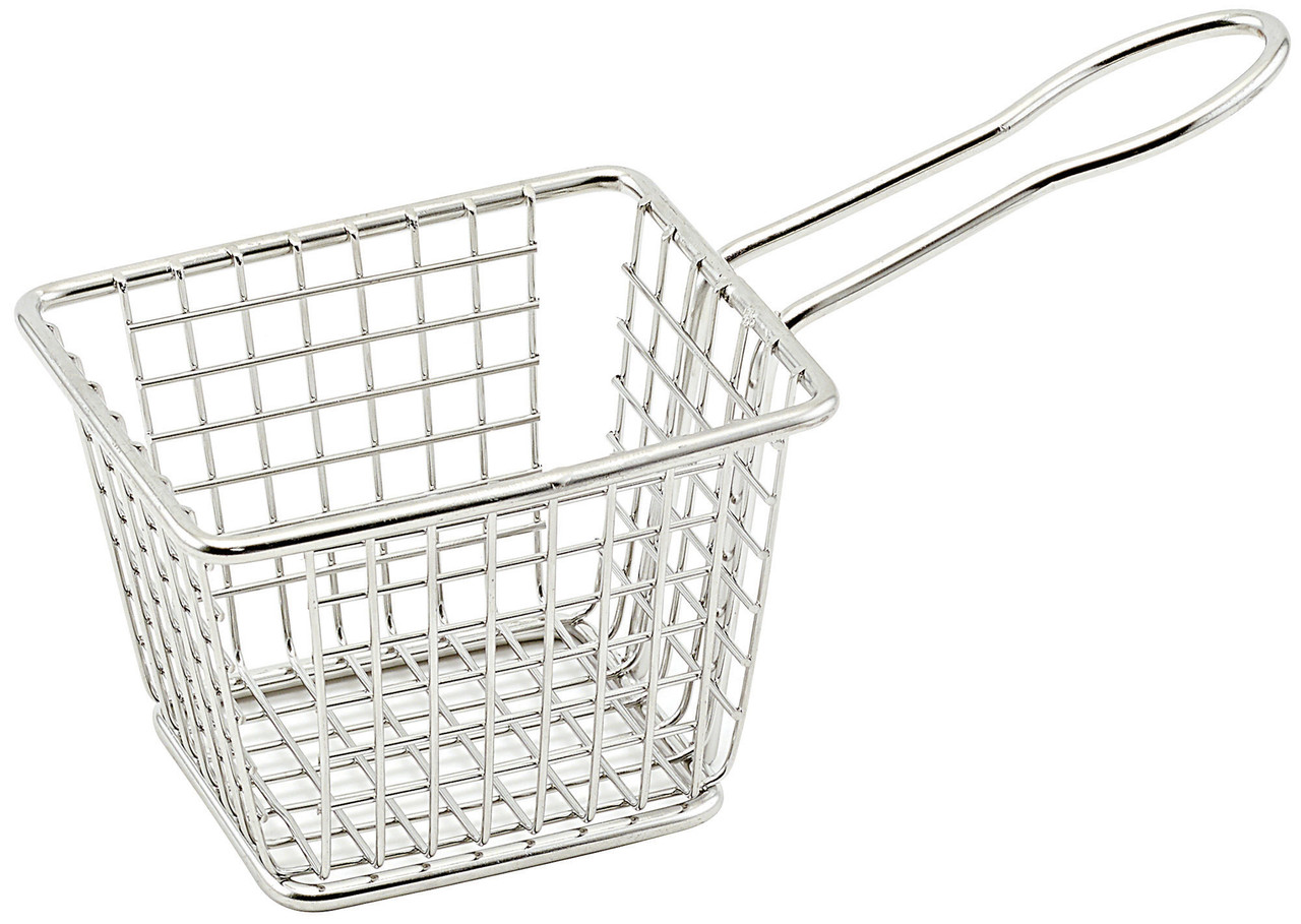 Fry Basket Mini 4X3X3 IN Rectangle 18/8 Stainless Steel 1/Each