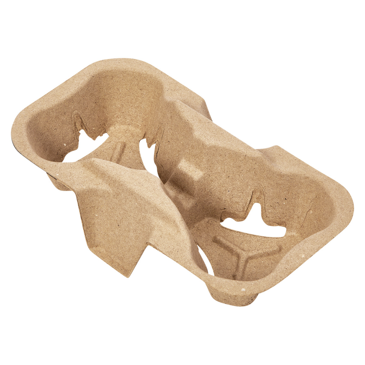 Victoria Bay Cup Carrier 7.6X4.3X1.8 IN 2 Compartment Pulp Fiber Kraft 75 Count/Pack 8 Packs/Case 600 Count/Case