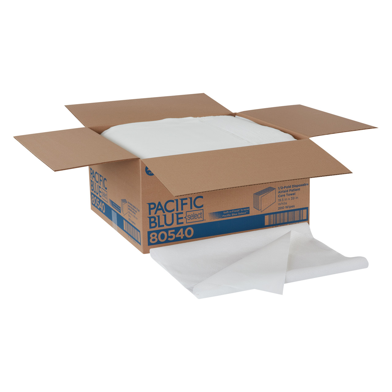 Pacific Blue Select A300 Bath Towel 39X19.5 IN White Rectangle Airlaid Paper 1PLY Disposable 200/Case