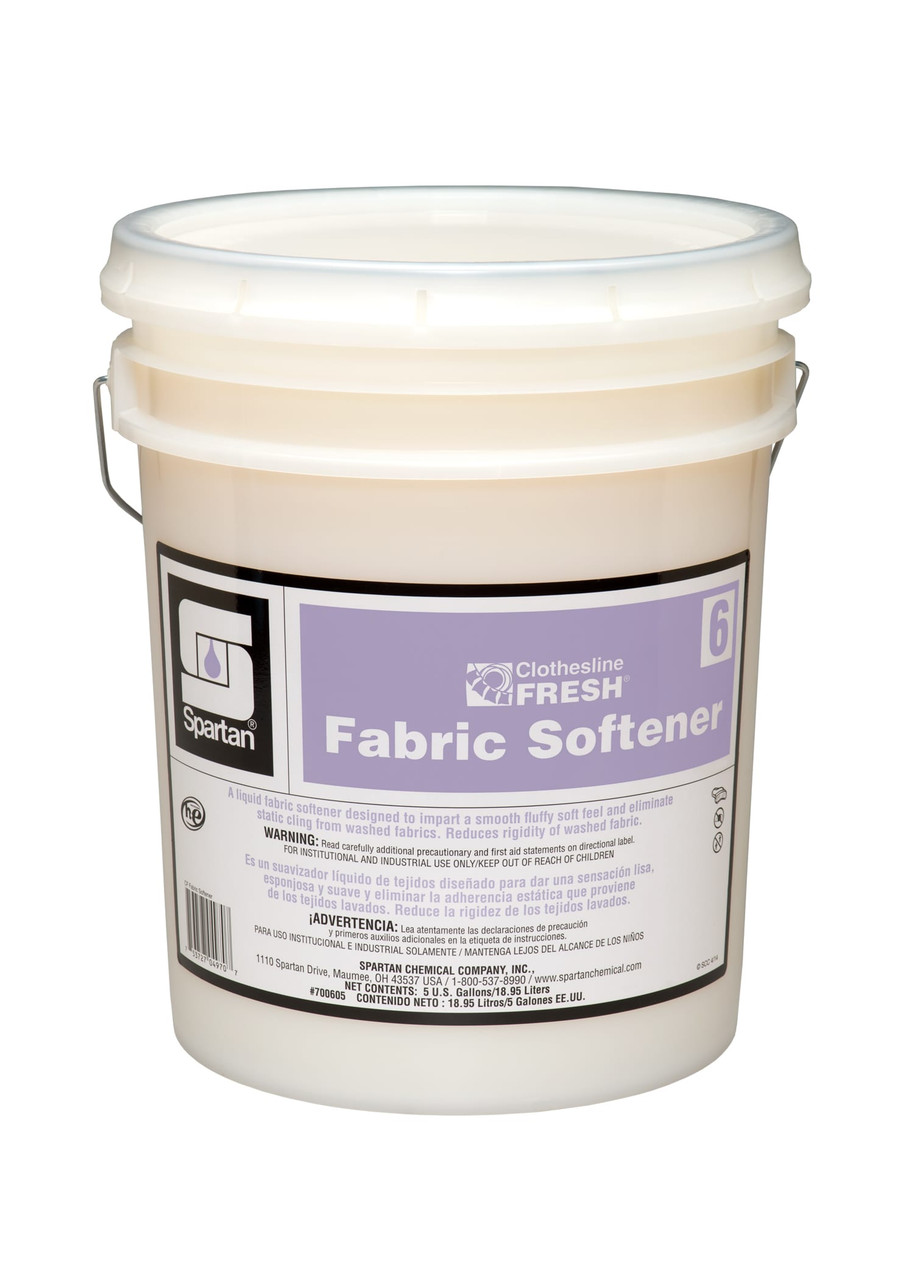 Clothesline Fresh® Fabric Softener 6 Pleasant Scent 5 GAL Mild Acid Liquid 1/Pail