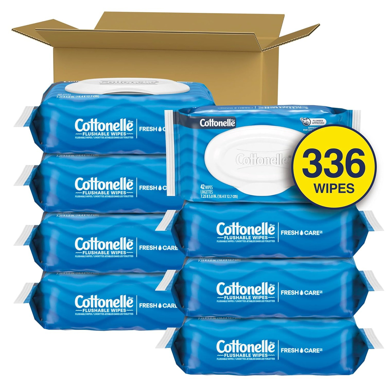 Cottonelle® Flushable Wipe 42 Count/Pack 8 Packs/Case 336 Count/Case