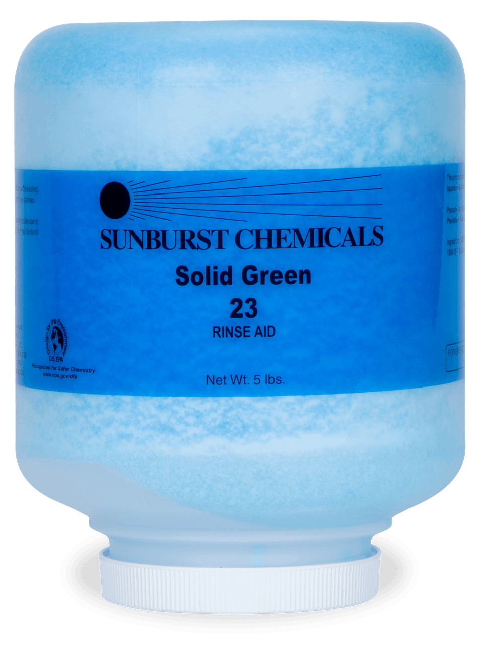 Solid Green 23 Unscented Rinse Aid 5 LB Solid 1/Case