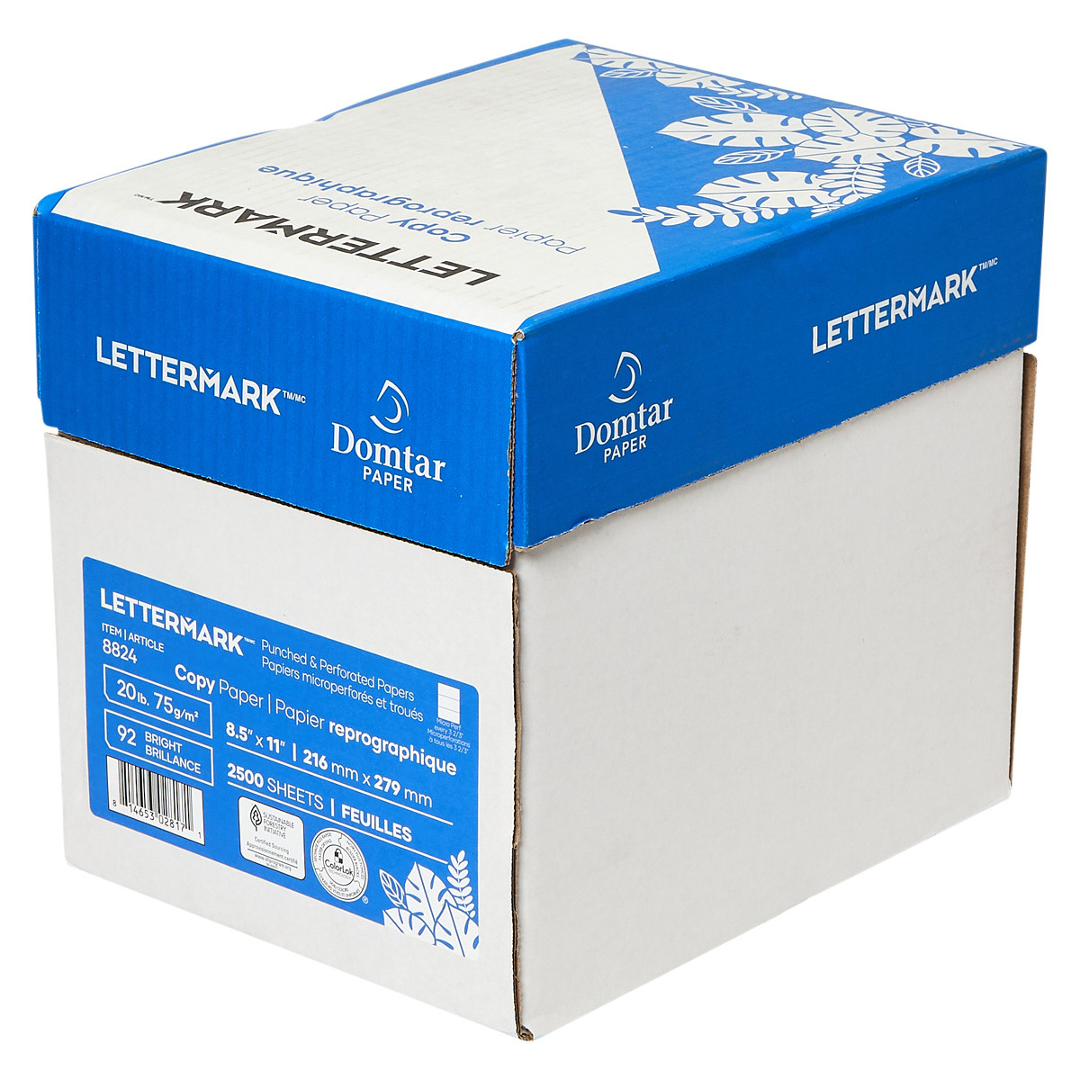 Menu Paper 8.5X11 IN White 1-Part 3 Horizontal Perforations Perforation Every 3.66IN 2500/Case