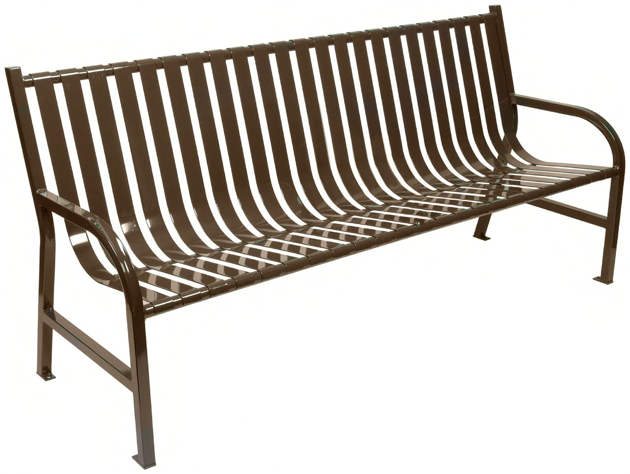 Oakley Park Bench 6 FT Brown Steel Slatted Outdoor 1/Each