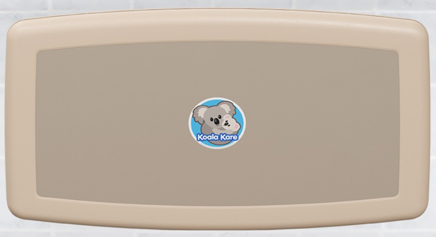 Baby Changing Station Beige PP Surface Mounted Horizontal Microban 1/Each