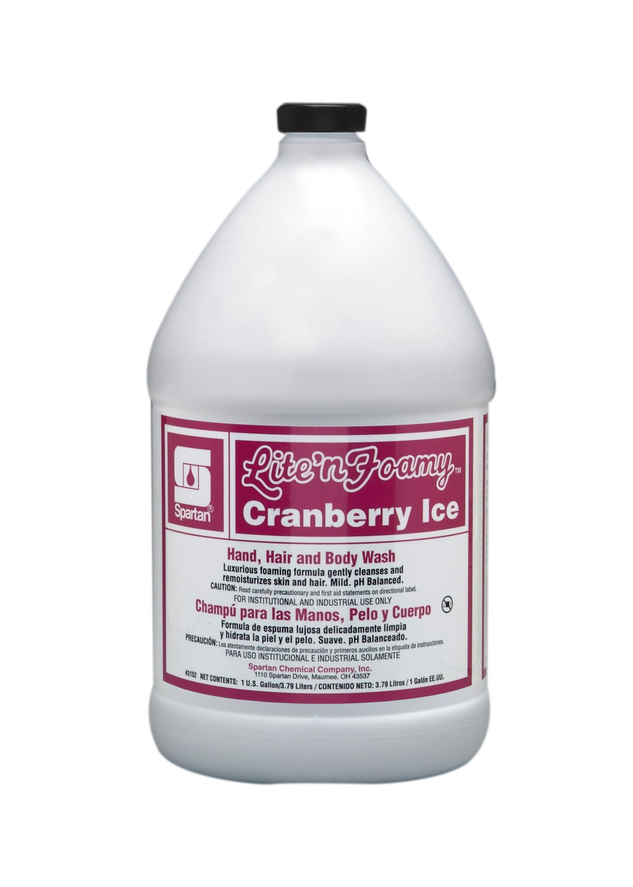 Lite'n Foamy® Cranberry Ice® Hand, Hair & Body Wash RTU Foaming Liquid 1 GAL Tangy-Cranberry Red Refill 4/Case