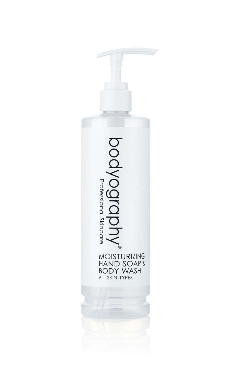 Bodyography®blanc Hand Soap & Body Wash 13.5 FLOZ Vanilla Sea Salt Vanilla Bourbon White Tea Ginger Moisturizing 20/Case