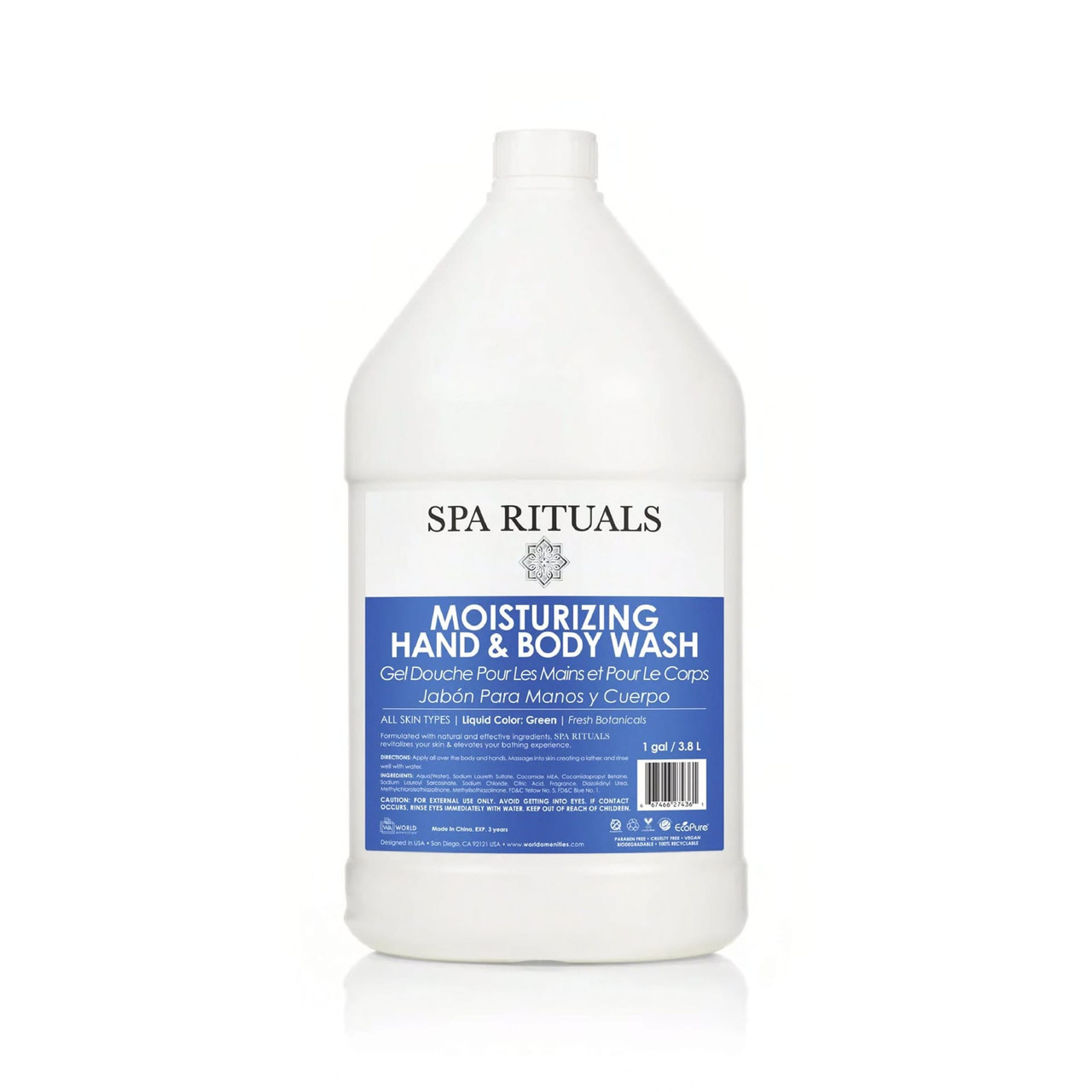 Spa Rituals Hand & Body Wash 1 GAL Fresh Botanicals Moisturizing 4/Case