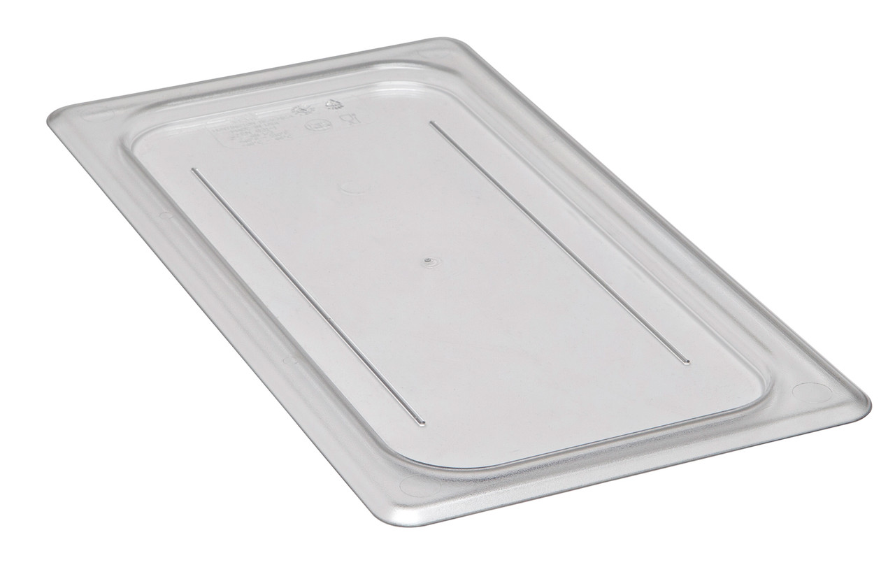 Camwear® Lid Food Storage Container 1/3 Size Clear With Flat Lid 6/Case