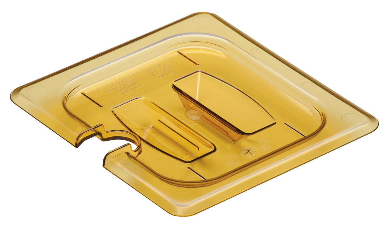H-Pan® High Temperature Lid Food Pan 1/6 Size Amber 1/Each