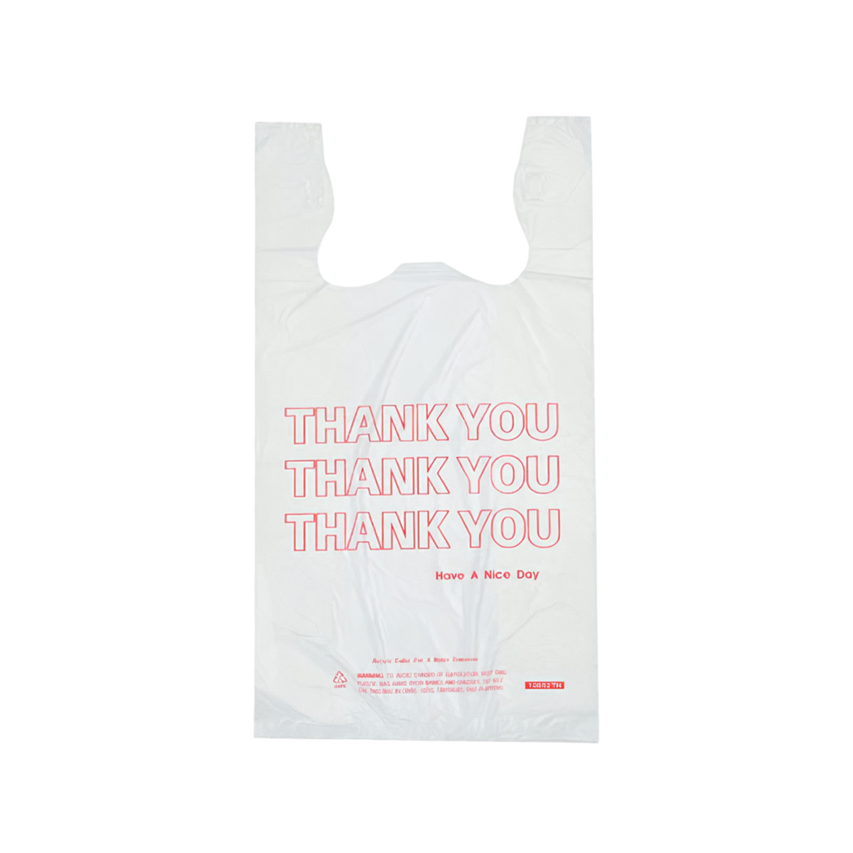 Bag 11X6X18 IN 1/7 HDPE 13MIC Thank You T-Sack 2000/Case