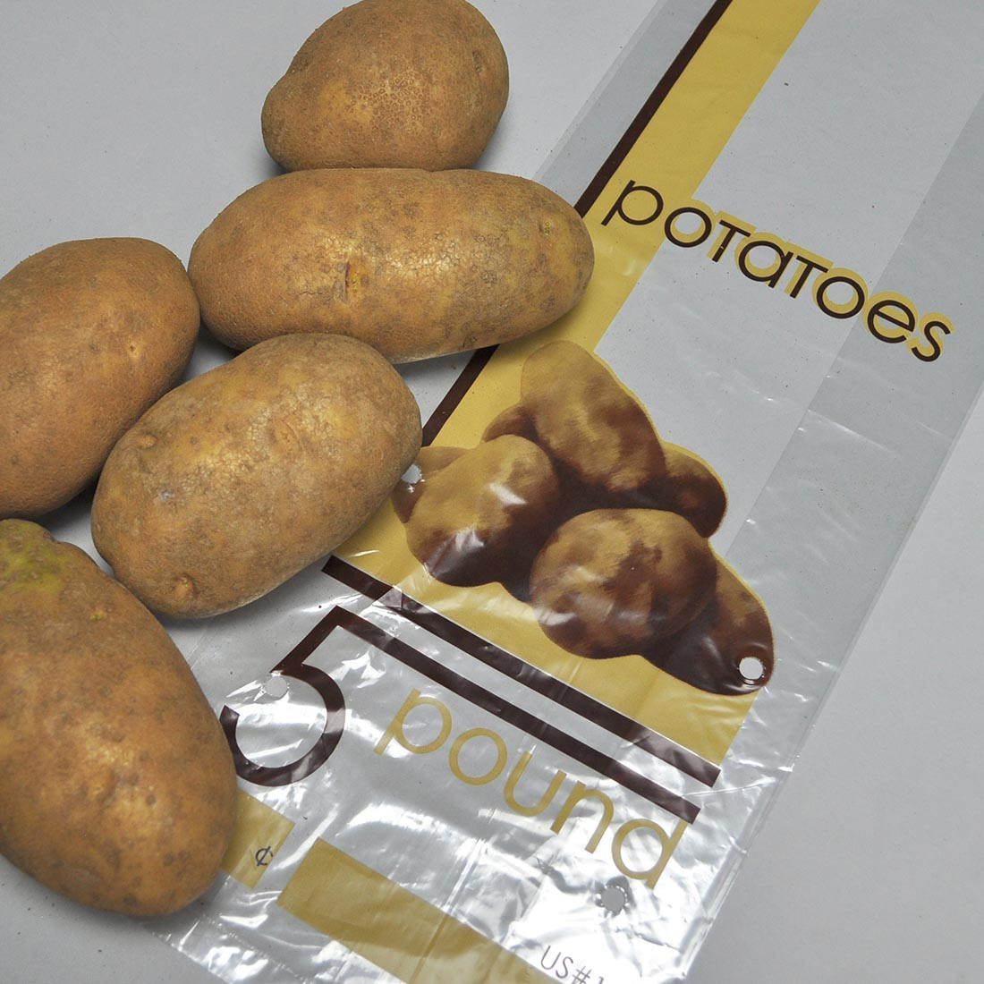 Potato Bag 6X3.5X16.5 IN LDPE 1MIL Clear FDA Compliant Gusset Vented 1000/Case