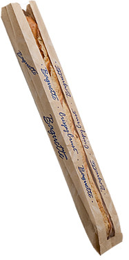 Bagcraft® Dubl Panel® Baguette Bread Bag 3.5X2X26 IN Paper Kraft Crispy Crust Baguette With Window 500/Case