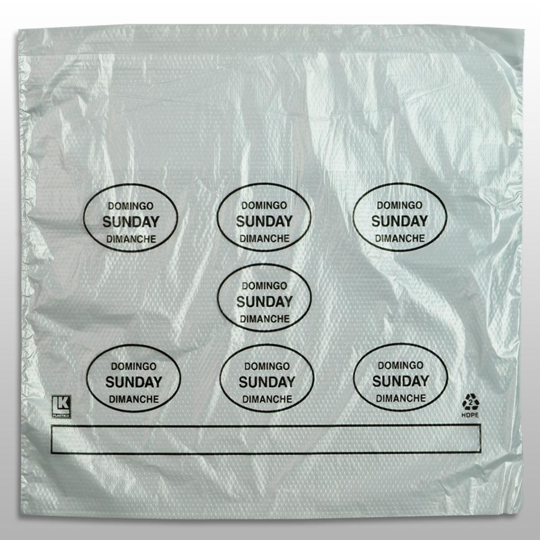 Bag 10X8.5+2 IN HDPE0.5MIL Clear Black Sunday With Lip & Flip Closure Portion Bag Saddlepack Flat 2000/Case