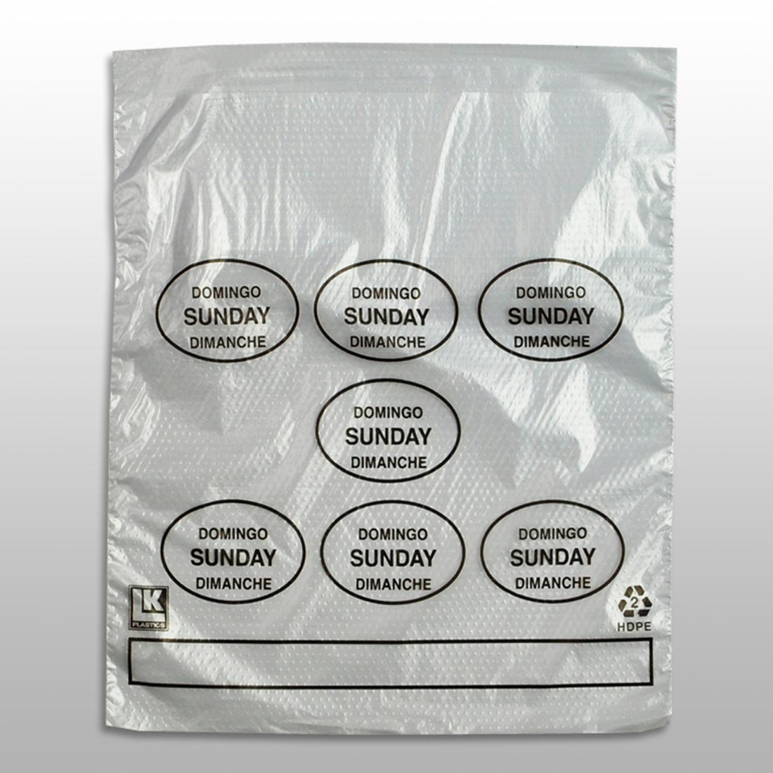 Bag 6.5X7+1.75 IN HDPE 0.5MIL Clear Black Sunday With Lip & Flip Closure Portion Bag Saddlepack Flat 2000/Case