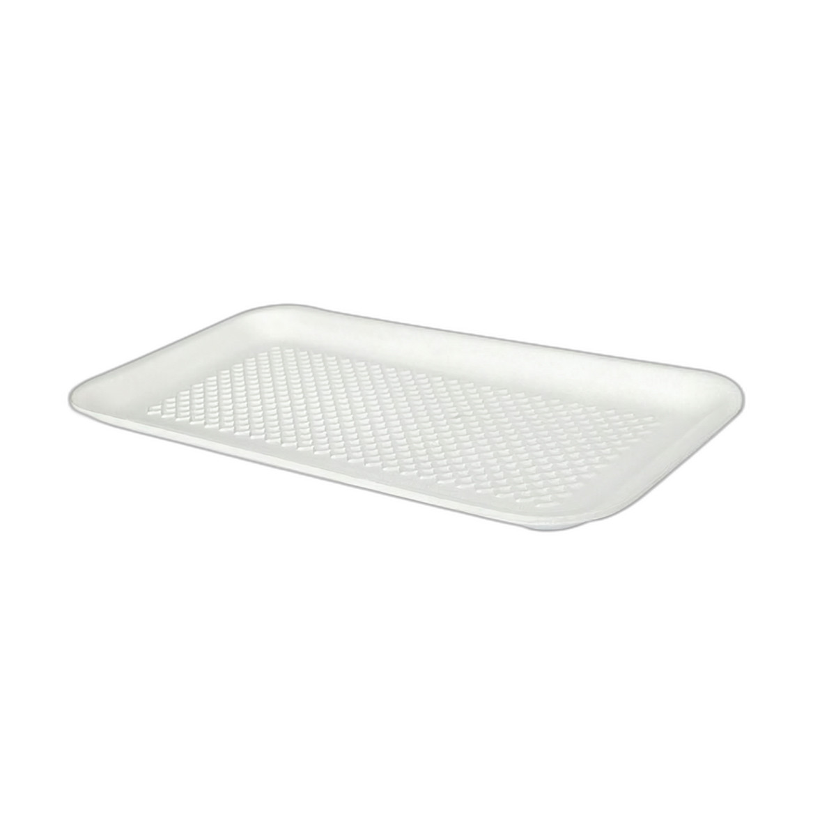 10S Meat Tray 11X5.8X0.625 IN 1 Compartment Polystyrene Foam White Rectangle 500/Case
