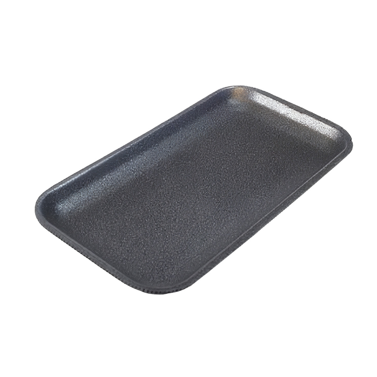 17S Meat Tray 8.375X4.375X0.625 IN Polystyrene Foam Black Rectangle 1000/Case