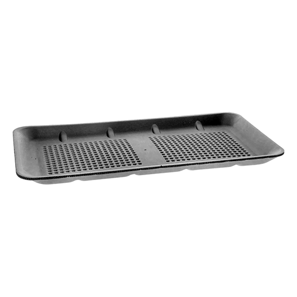 25S Tray 14.9X8X1 IN Polystyrene Foam Black Heavy Family Pack 250/Case