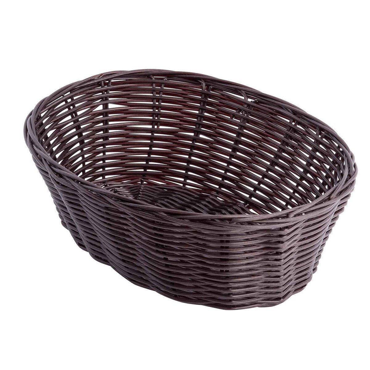Basket 10X6.5X3 IN PP Brown Oval Oblong Handwoven Hand Wash 12/Case