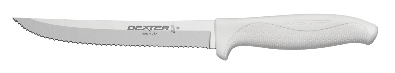 SofGrip Utility Knife 6 IN Carbon Steel White Scalloped 1/Each