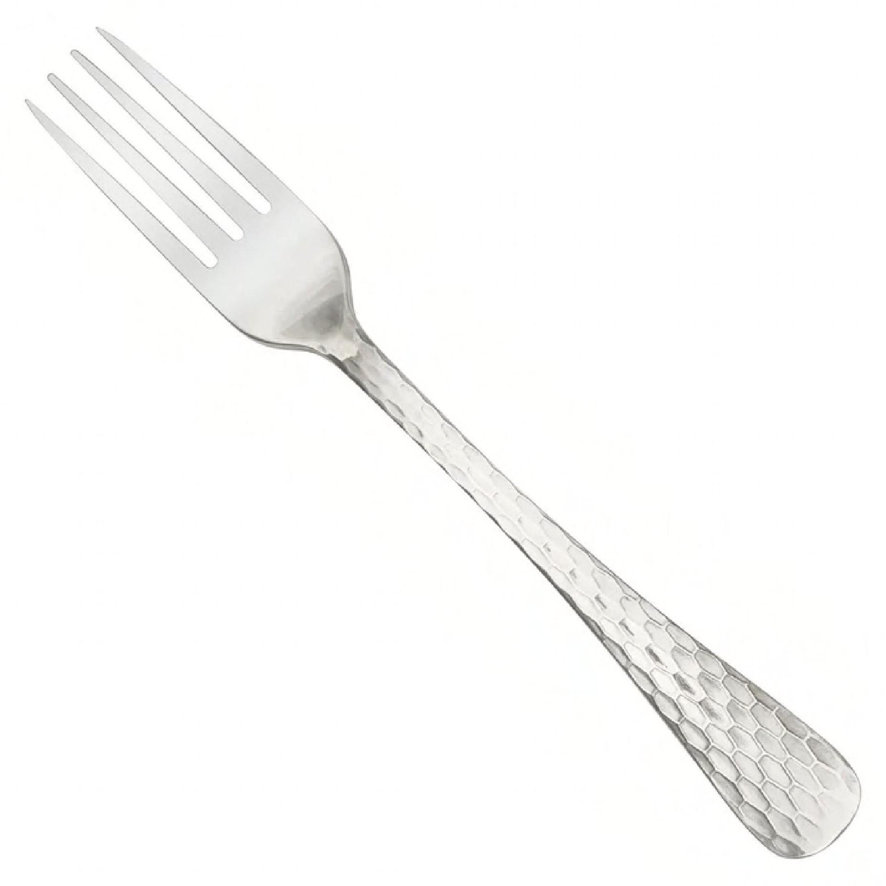 Caspian Dinner Fork 18/0 Stainless Steel Medium Weight Satin Hammered Look Dishwasher Safe 12/Dozen