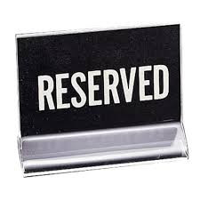 Sign Reserved 1/Each
