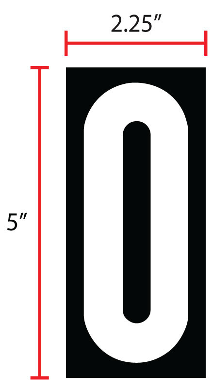 Gas Pumps Numbers 2.25X5 IN Plastic 20MIL #0 Magnetic Weatherproof 25/Pack
