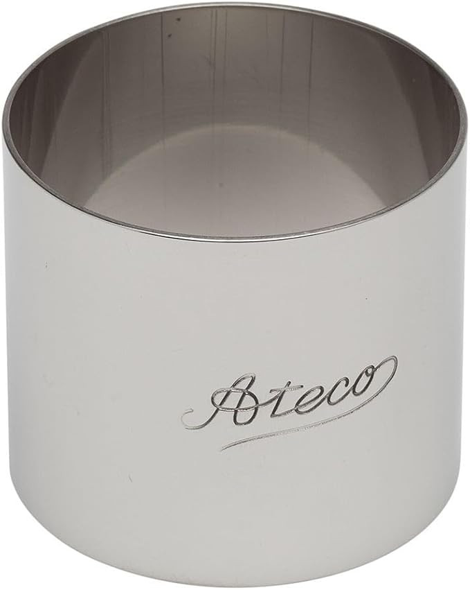 Ateco Round Form 2X1.75 IN Silver Round Oven Safe 12/Dozen