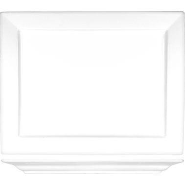 Elite™ Platter 14X10.88 IN Porcelain Bright White Rectangle Wide Rim Rolled Edge 6/Case