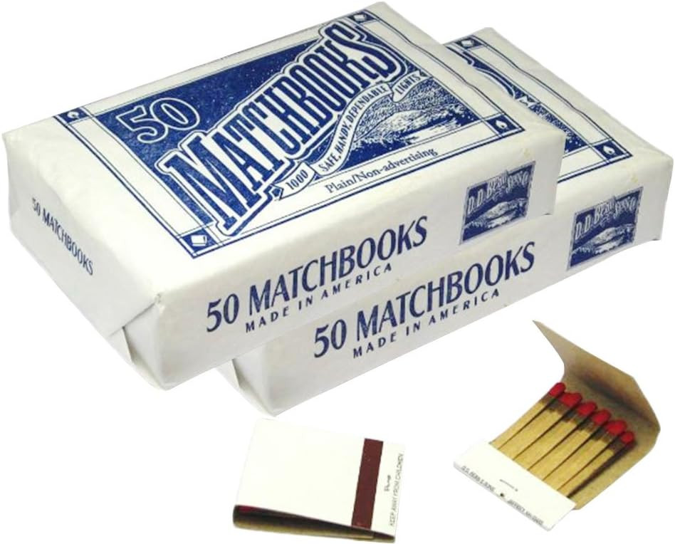 Match Stick Book White Plain 50/Case