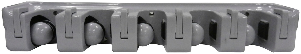 Rack 16 IN Plastic For Mop & Broom With 5 Clips, 6 Hooks 1/Each
