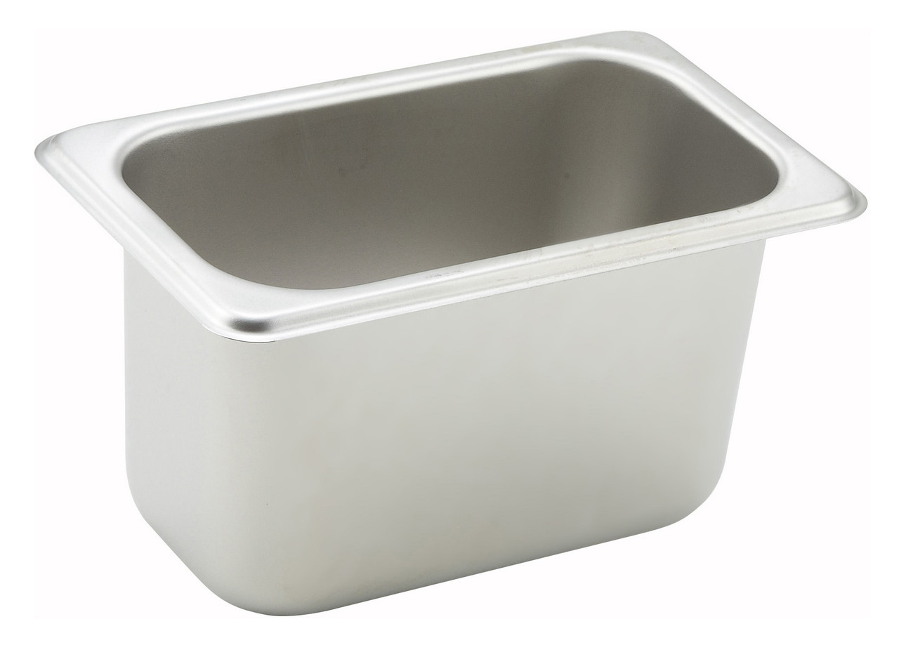 Steam Table Pan 1/9 Size 4 IN 18/8 Stainless Steel Rectangle 1/Each