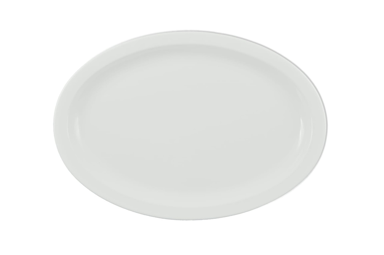 Platter 15.55X10.83X1.14 IN Melamine White Narrow Rim Dishwasher Safe 12/Case