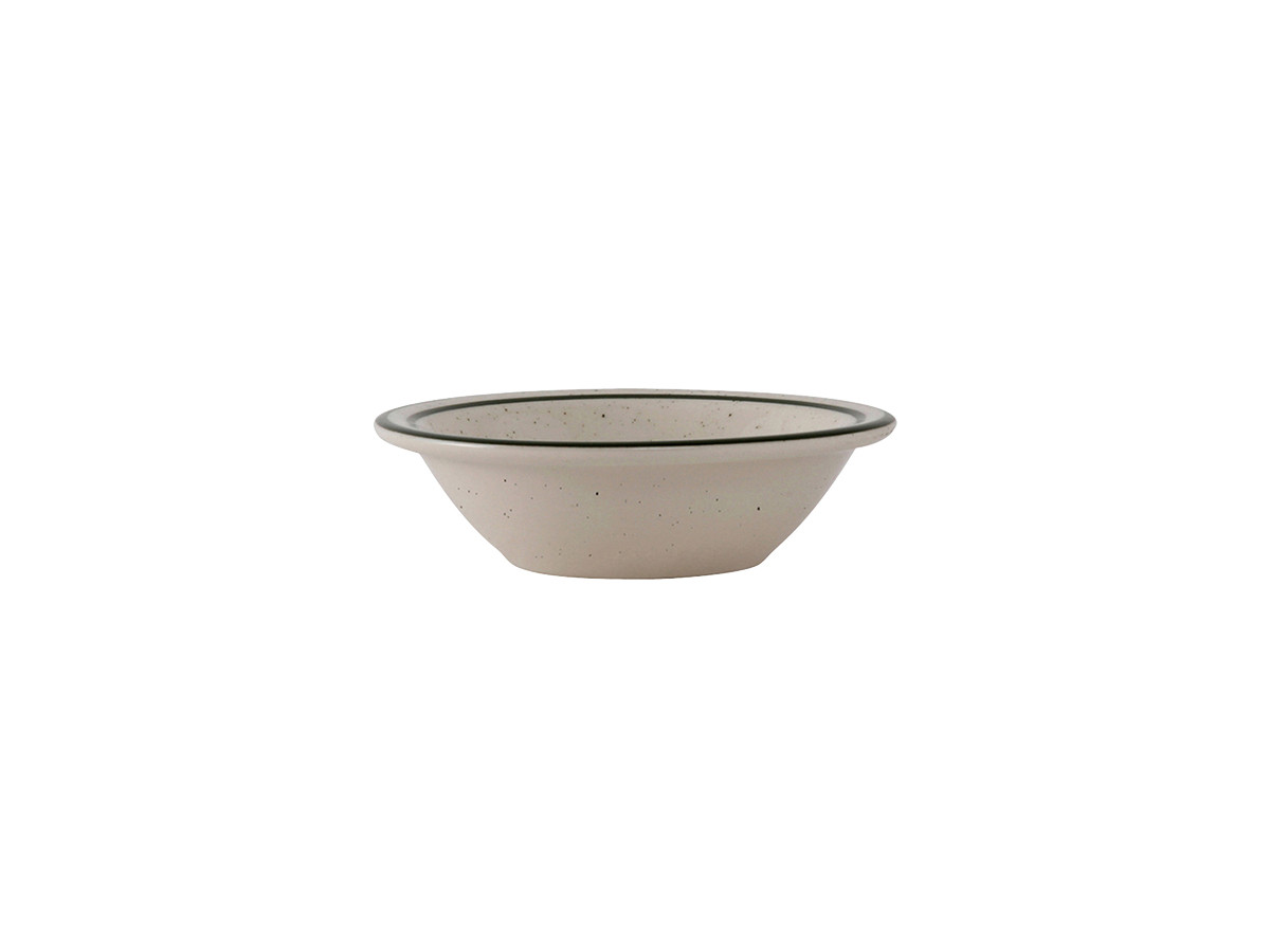 Emerald Collection Fruit Dish 4.625 IN 3.5 OZ China Eggshell Green Round Narrow Rim Banded Speckled Fully Vitrified 36/Case