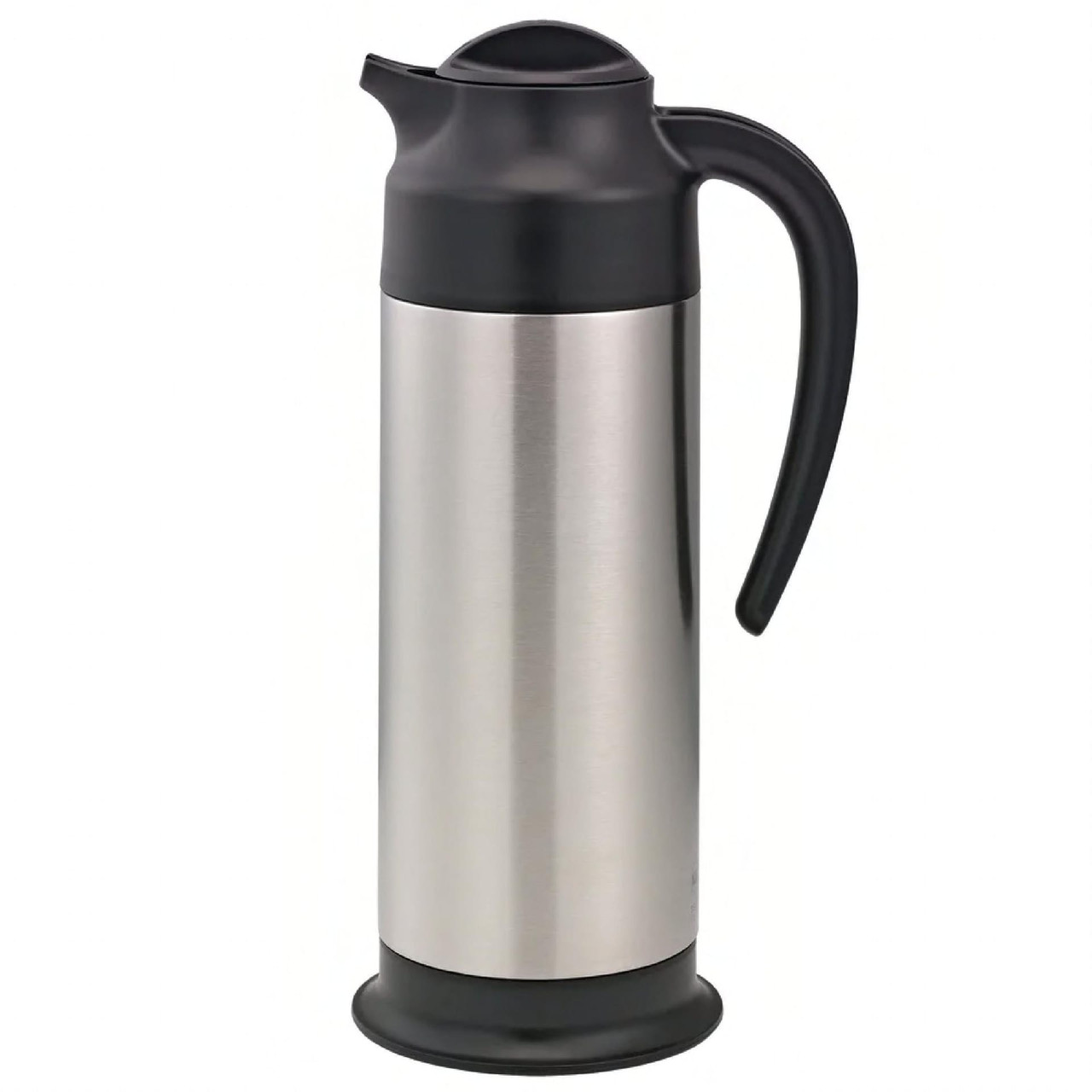 SteelVac™ Carafe 1 L Stainless Steel Plastic Brushed Stainless Black Vacuum Insulated Footed Base Dishwasher Safe 1/Each