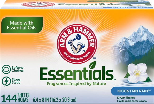 Arm & Hammer™ Essentials™ Mountain Rain Dryer Sheets 144/Box