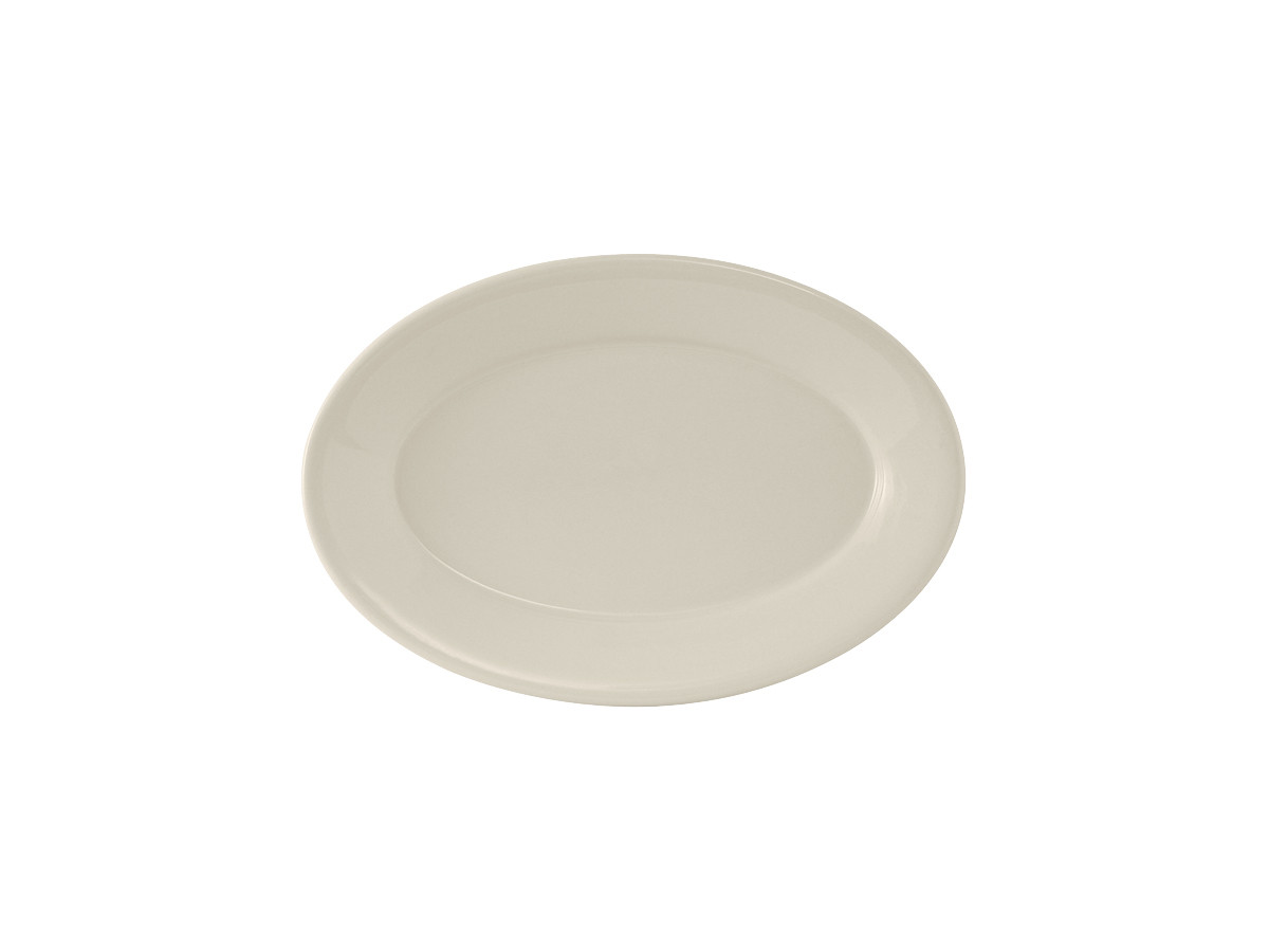Reno Platter 7X4.625 IN China Eggshell Oval Wide Rim Rolled Edge Fully Vitrified 36/Case