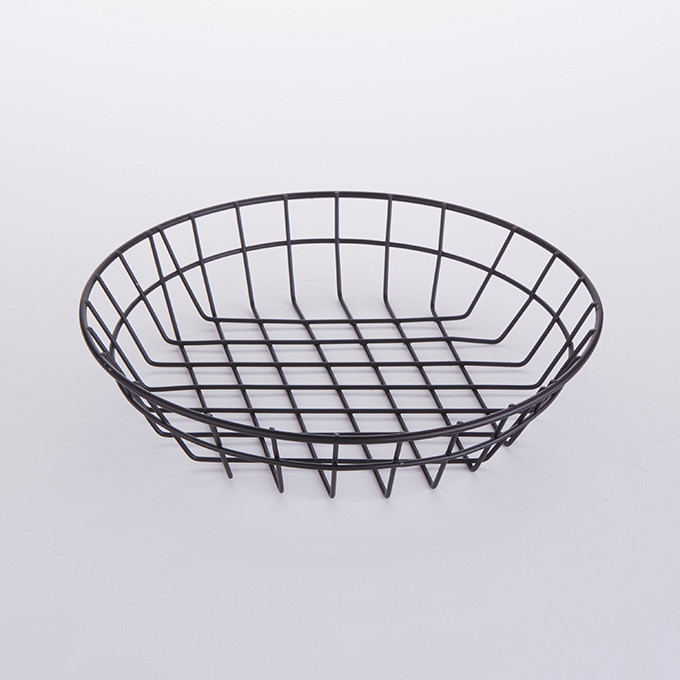 Basket 10X2 IN Iron Metal Wire Black Hand Wash 1/Each