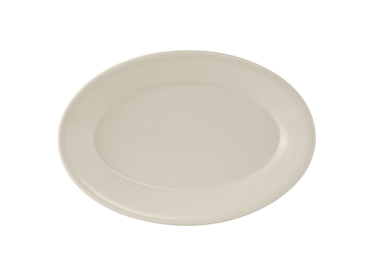 Reno Platter 10.5X7.375 IN China Eggshell Oval Wide Rim Rolled Edge Fully Vitrified 24/Case