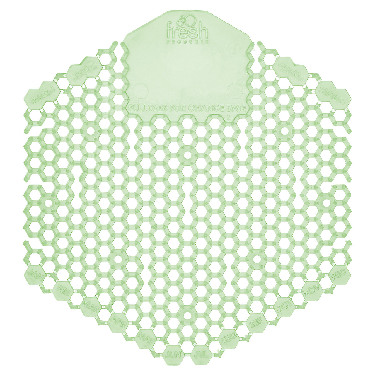 Wave 3D Urinal Screen Herbal Mint Green EVA 7X6.5X0.66 IN Deodorizer 10 Count/Pack 6 Packs/Case 60 Count/Case